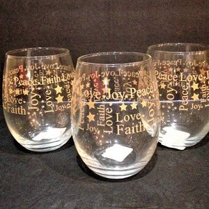 NEW! Set of 12 Luminarc Holiday Stemless Glasses